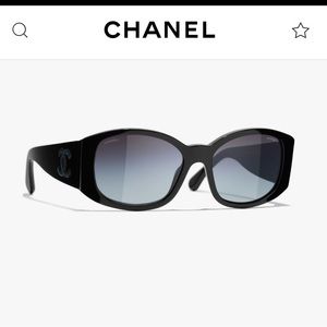 CHANEL Oval Sunglasses w/ case